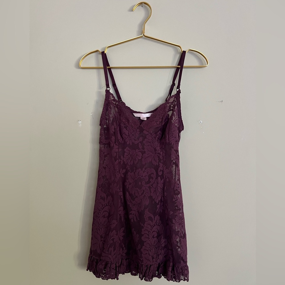 Victoria's Secret Plum Lace Chemise